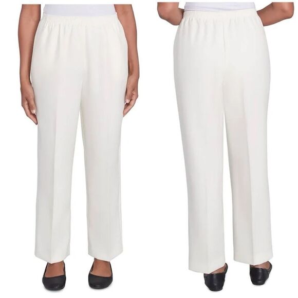 Alfred Dunner Women's Plus Size Straight-Leg Pants White Size 20W - Picture 1 of 6
